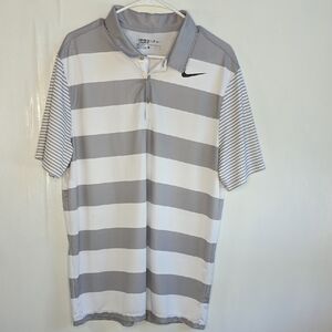 Nike Men's White and Gray Polo Shirt